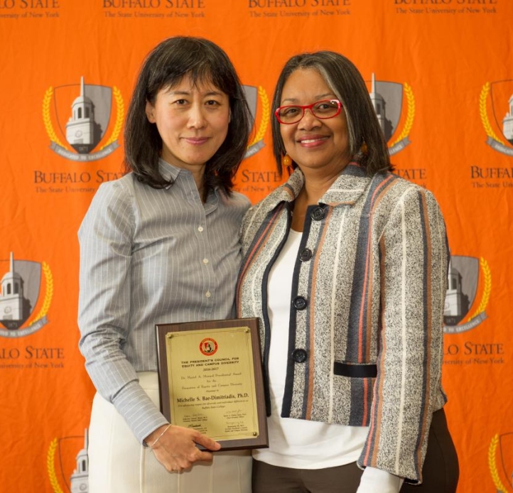 President Conway Turner and Award Recipient Michelle S. Bae-Dimitriadis, PhD